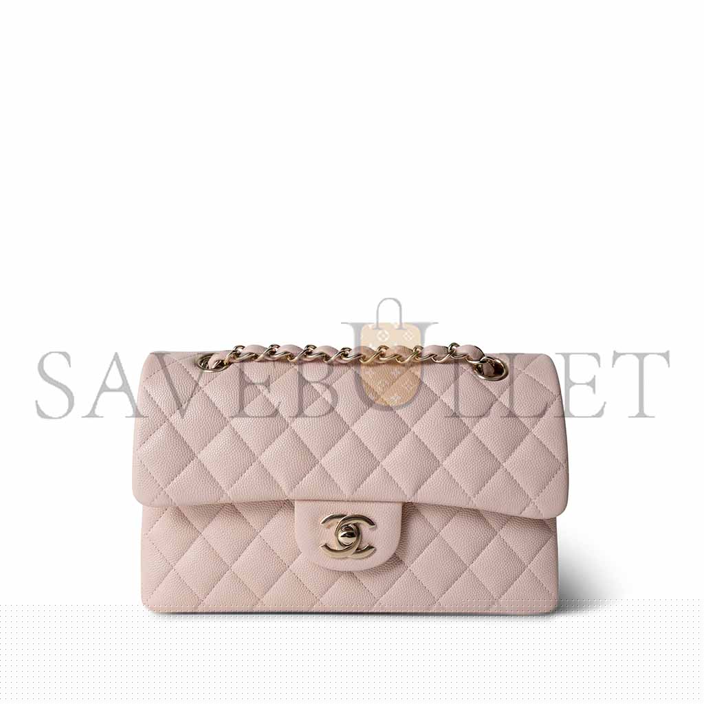 Ch*el light pink caviar quilted classic flap small a37586 (23*14.5*6cm)